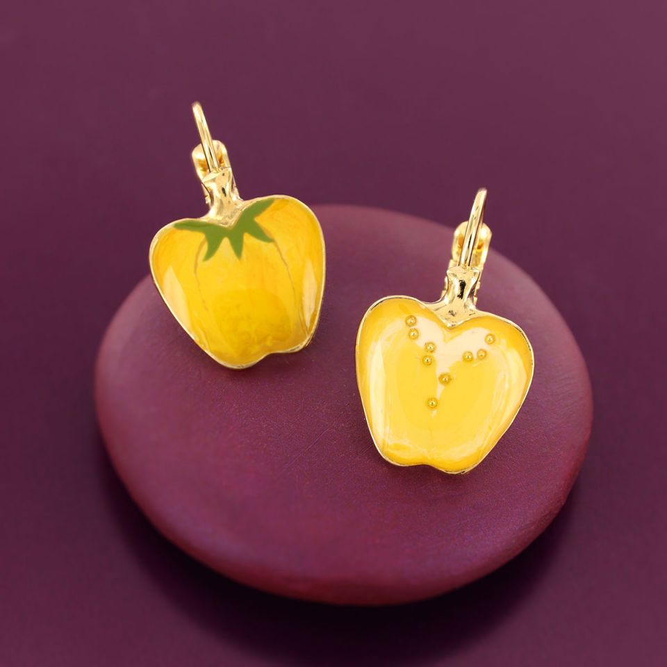 Taratata Ohrringe Paprika Gelb – Verspielte Gemüse-Ohrringe in Paprika-Form