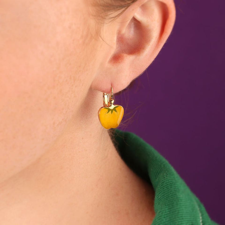 Taratata Ohrringe Paprika Gelb – Verspielte Gemüse-Ohrringe in Paprika-Form