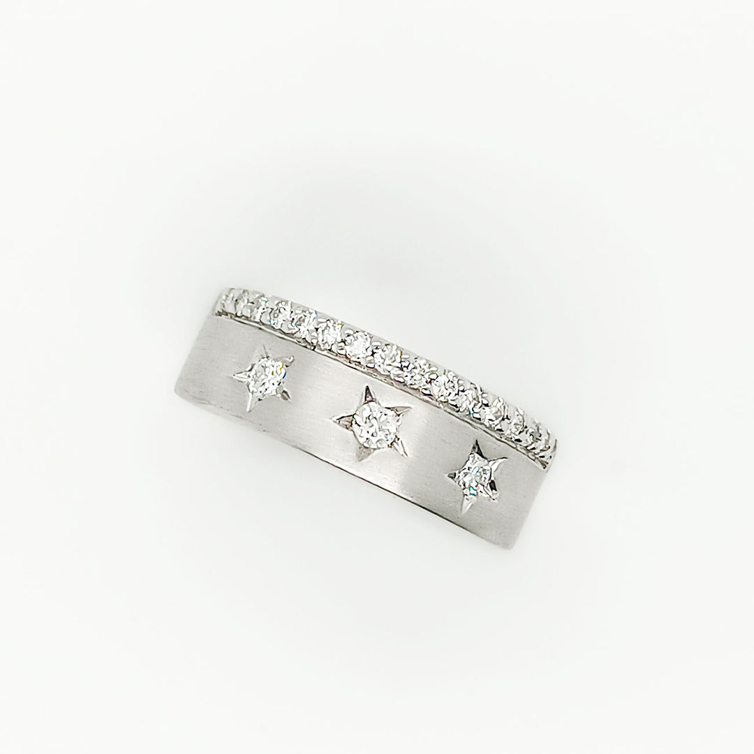 Damenring Platin 950 mit 0,30 ct Brillanten in Sternfassung