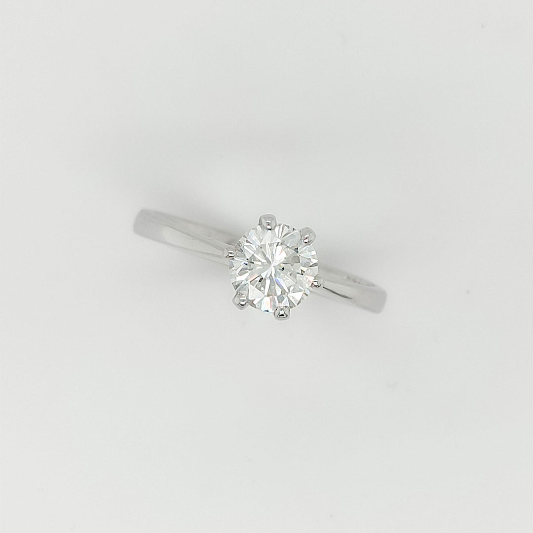Solitär-Ring 750 Weißgold mit 0,85 ct Brillant