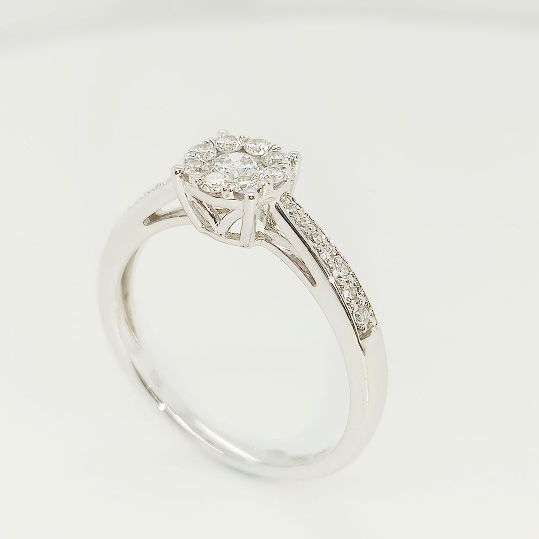 Verlobungsring 585 Weißgold mit 0,40 ct Brillanten