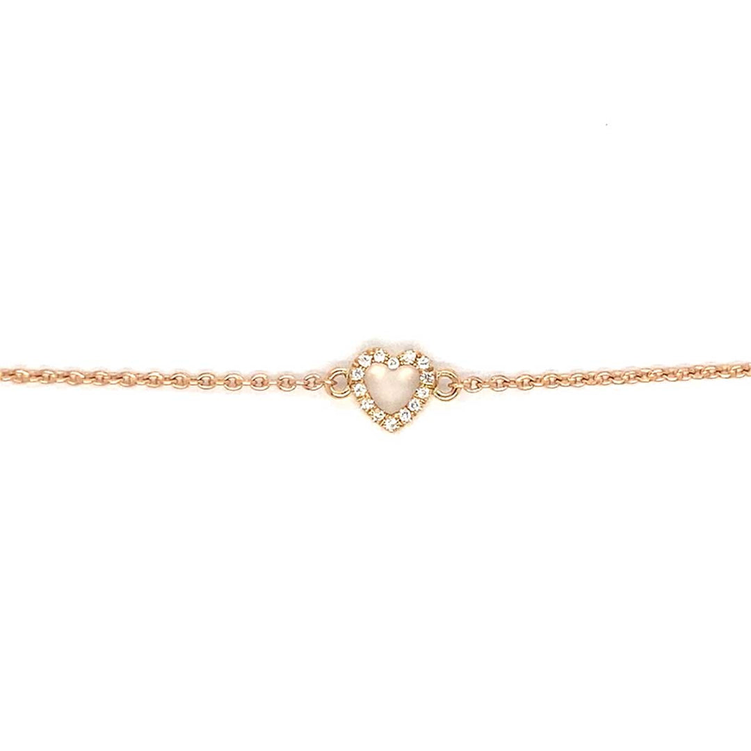 Herzarmband 750 Roségold mit 0,12 ct Brillanten