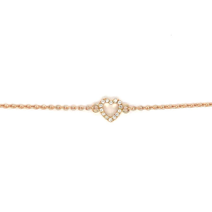 Herzarmband 750 Roségold mit 0,12 ct Brillanten