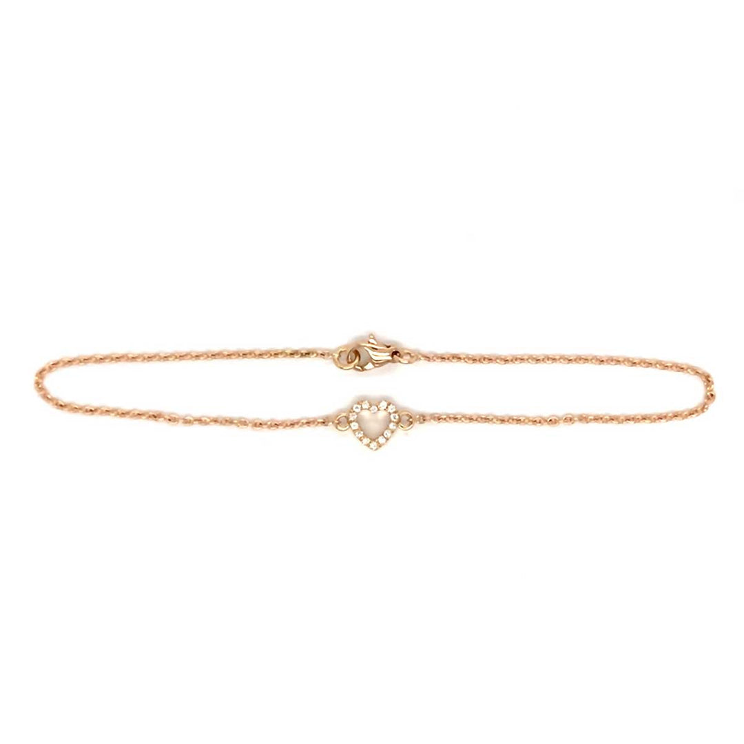 Herzarmband 750 Roségold mit 0,12 ct Brillanten