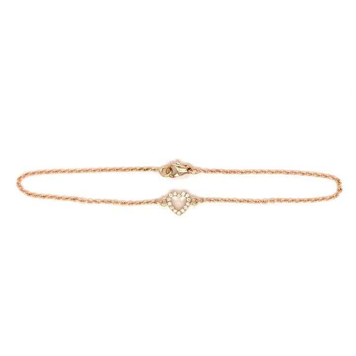Herzarmband 750 Roségold mit 0,12 ct Brillanten