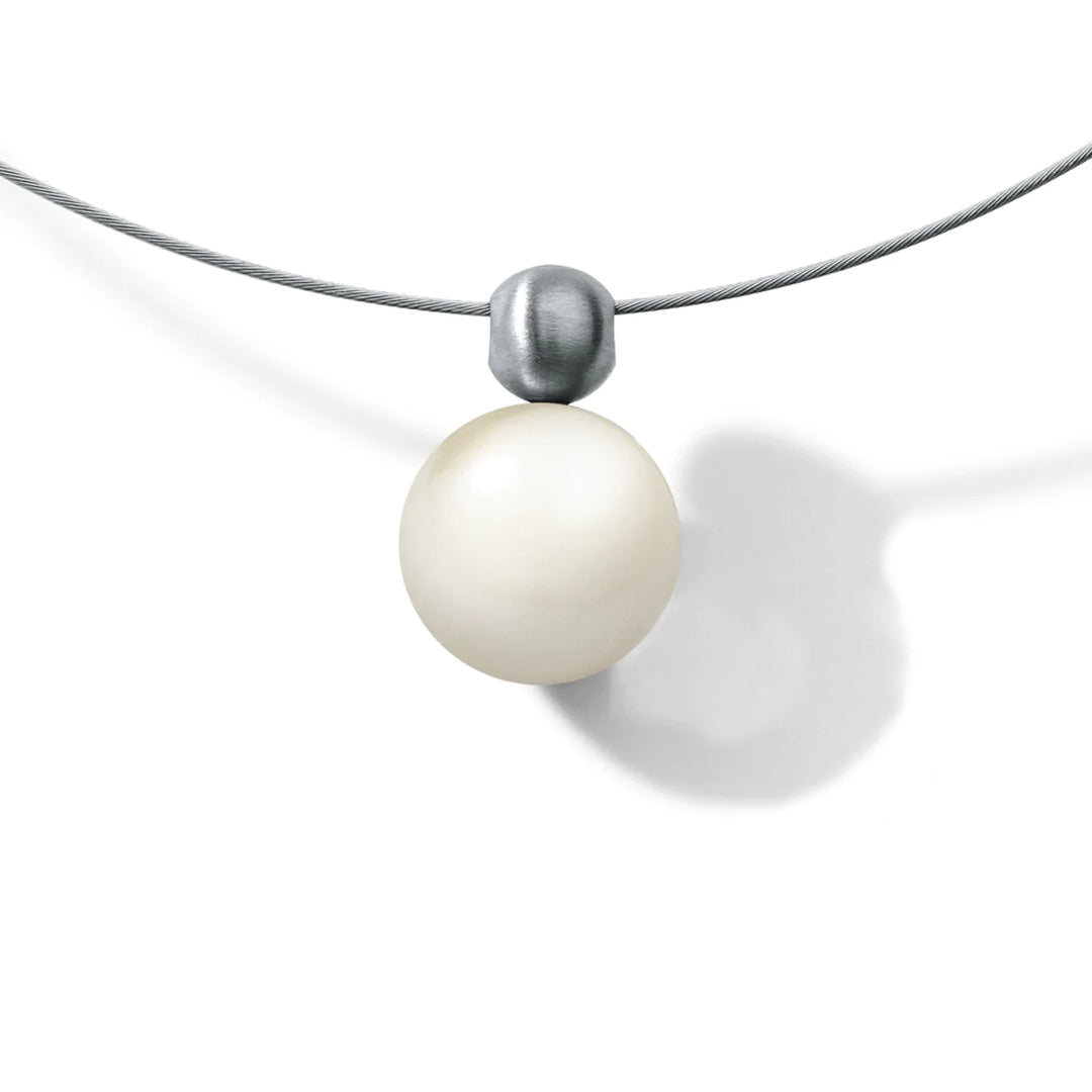 Perlanhänger mit Akoyaperle, Edelstahl