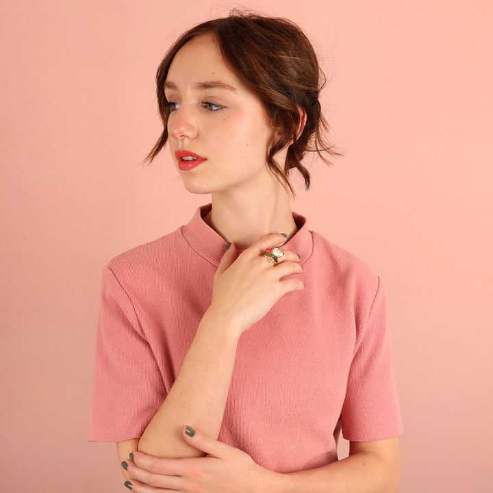 Taratata Ring Billy - Handbemaltes Katzenmotiv | Modeschmuck