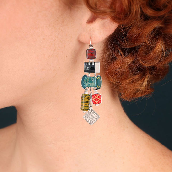 Taratata Ohrhänger Ruban – Bunte Statement-Ohrringe mit handgemalten Mustern