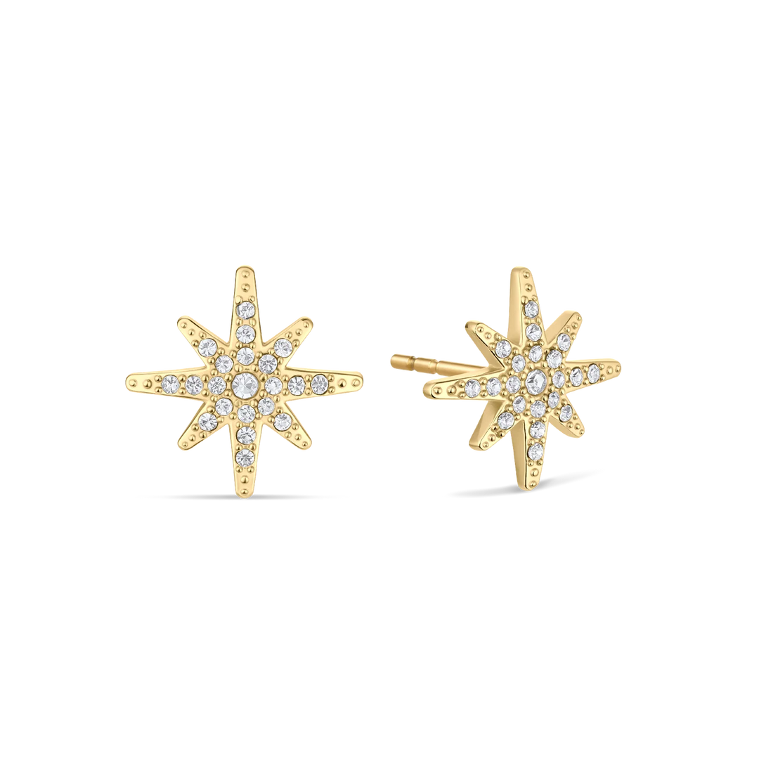 Bering Arctic Pavé Ohrstecker – Sterne mit 18K Goldbeschichtung