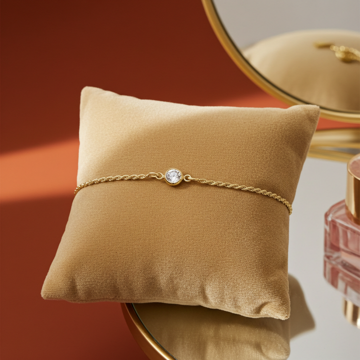 Zirkonia Armband 925 Sterlingsilber vergoldet 18k