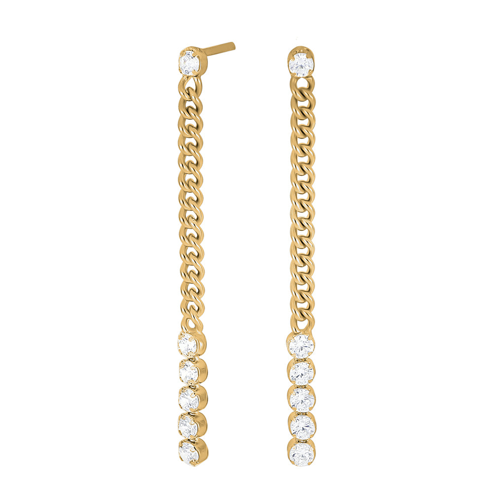 Ohrringe GINANOR 45 mm, Sterlingsilber vergoldet