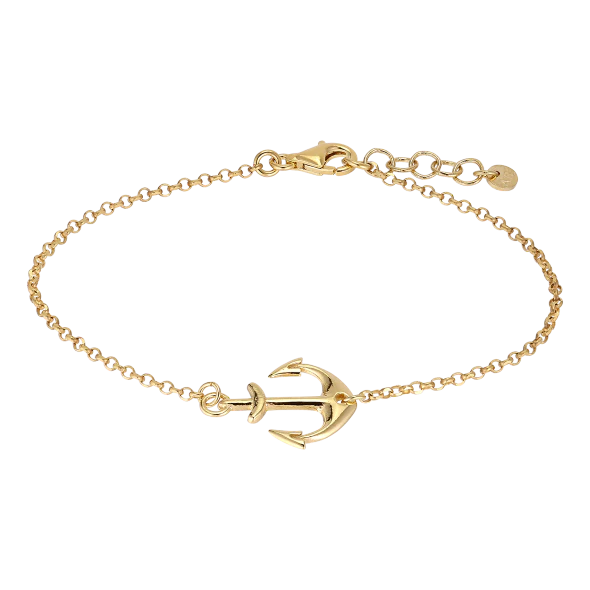 Anker Armband 925 Sterlingsilber vergoldet 18k