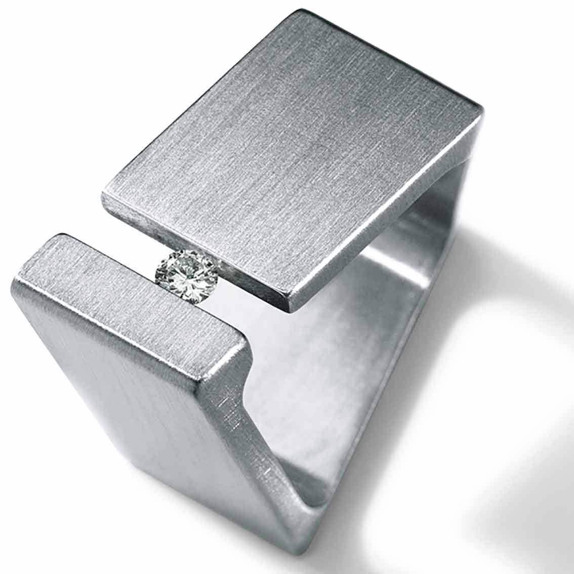 Humphrey Diamantring RHOMBOID 11 mm Edelstahl - My Fine Jewellery