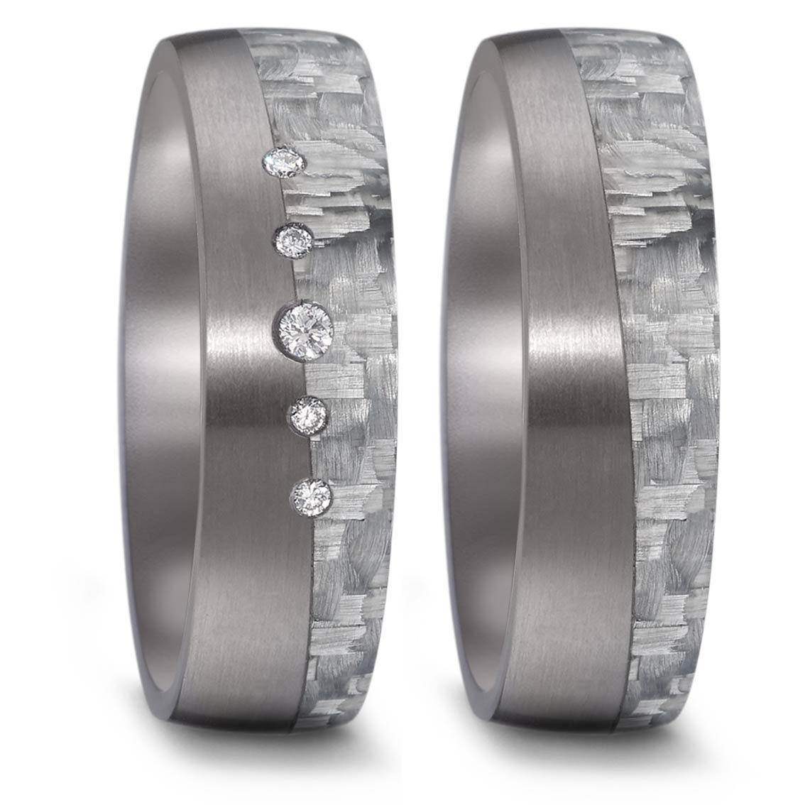 Teno Eheringe Tantal, Carbon Diamant 0,06 ct - My Fine Jewellery