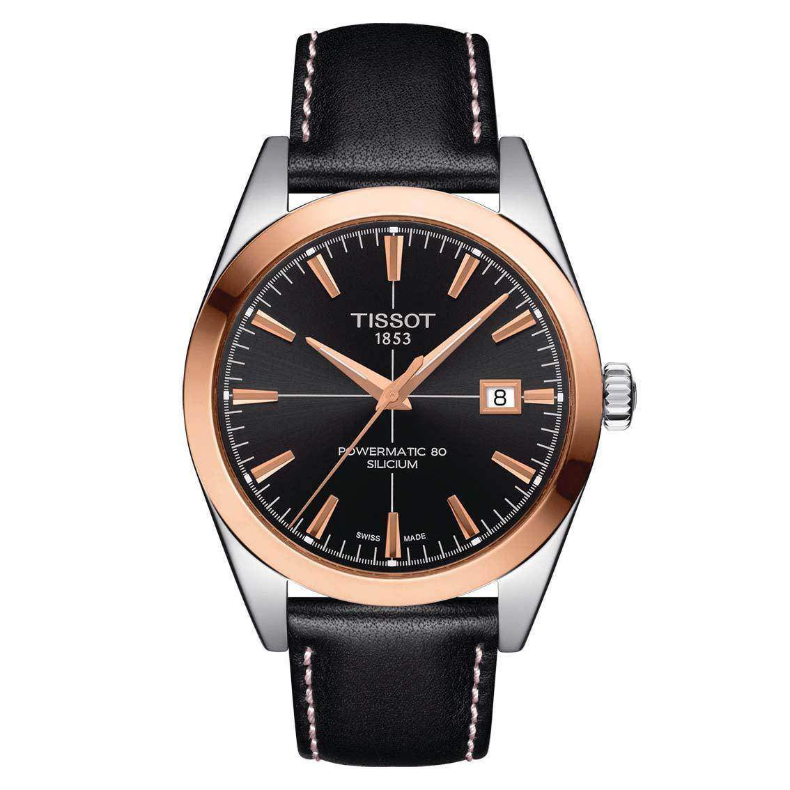 Tissot Herrenuhr Gentleman Gold Powermatic 80 Silicium T927.407.46.051.00 - My Fine Jewellery