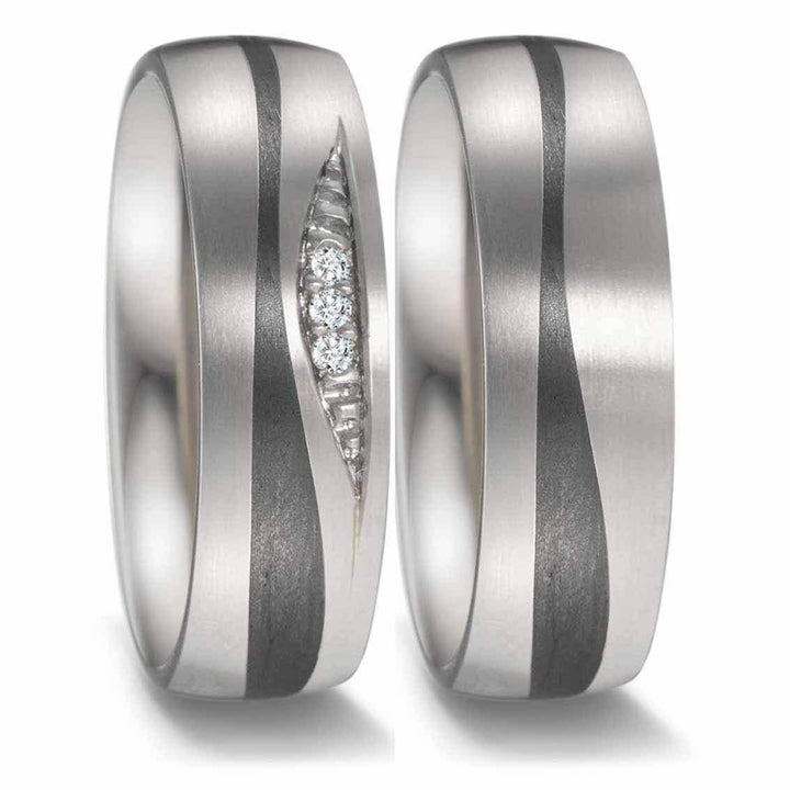Titanfactory Eheringe Titan/Carbon - My Fine Jewellery