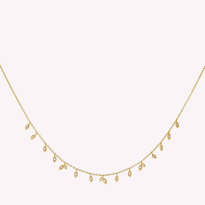 byBiehl Jungle Vine Sparkle Halskette Sterlingsilber vergoldet