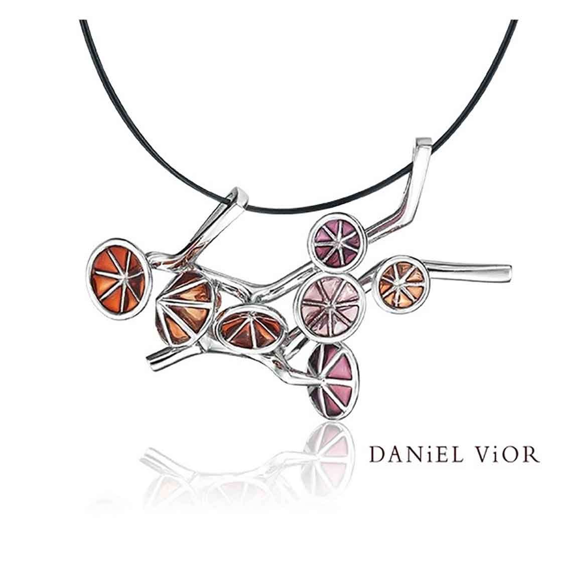 Daniel Vior Anhänger IPOMEA, Sterlingsilber, rot emailliert - My Fine Jewellery