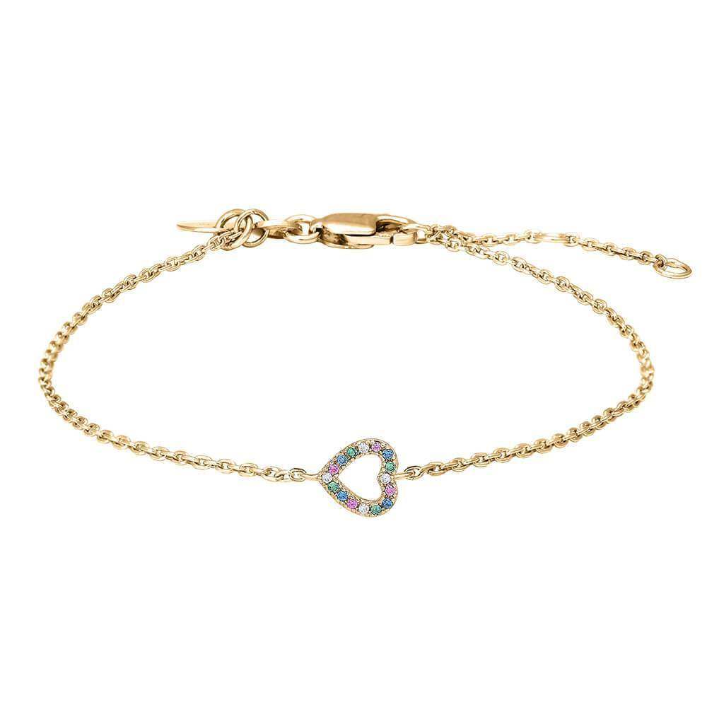 Vergoldetes Armband FANANOR 5mm 17+3cm, Sterlingsilber, Zirkonia bunt - My Fine Jewellery
