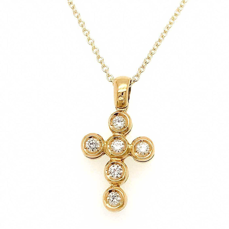 Kreuz Anhänger 750 Gelbgold, Brillanten - My Fine Jewellery