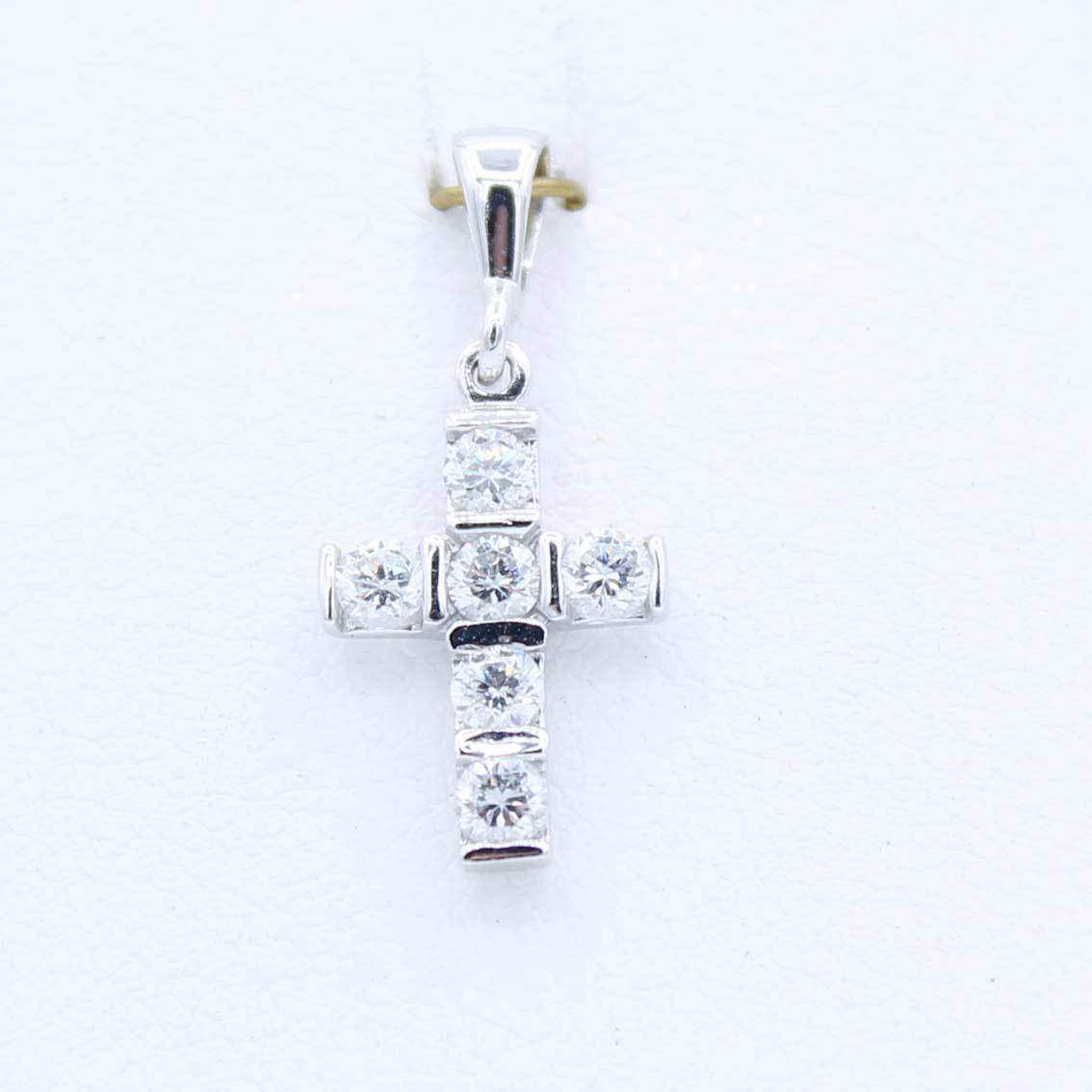 Kreuzanhänger Weißgold, Zirkonia weiß - My Fine Jewellery