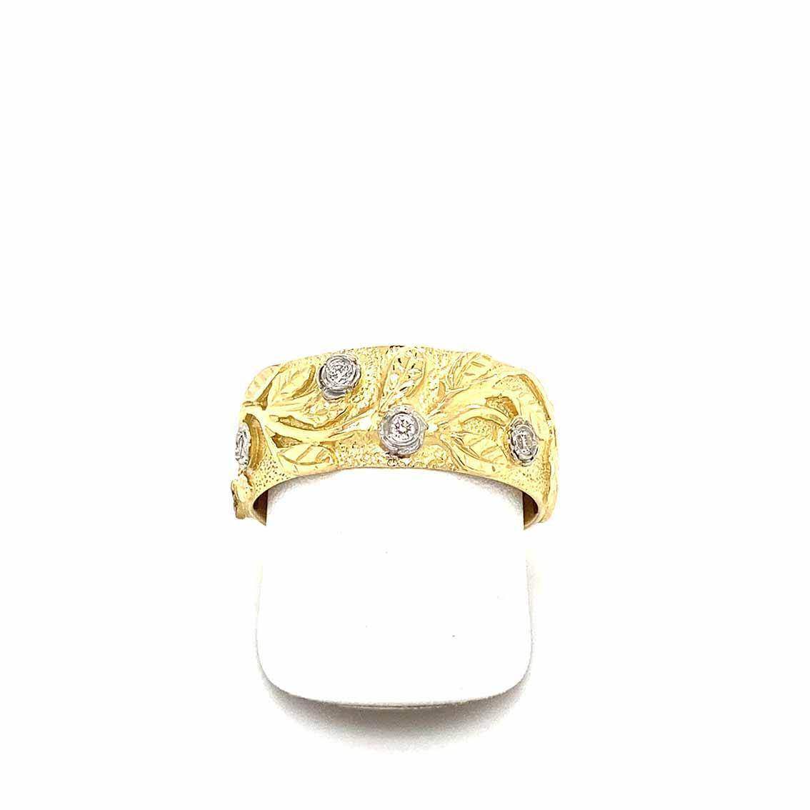 Damenring, Gelbgold, Brillanten, Rankenmuster - My Fine Jewellery