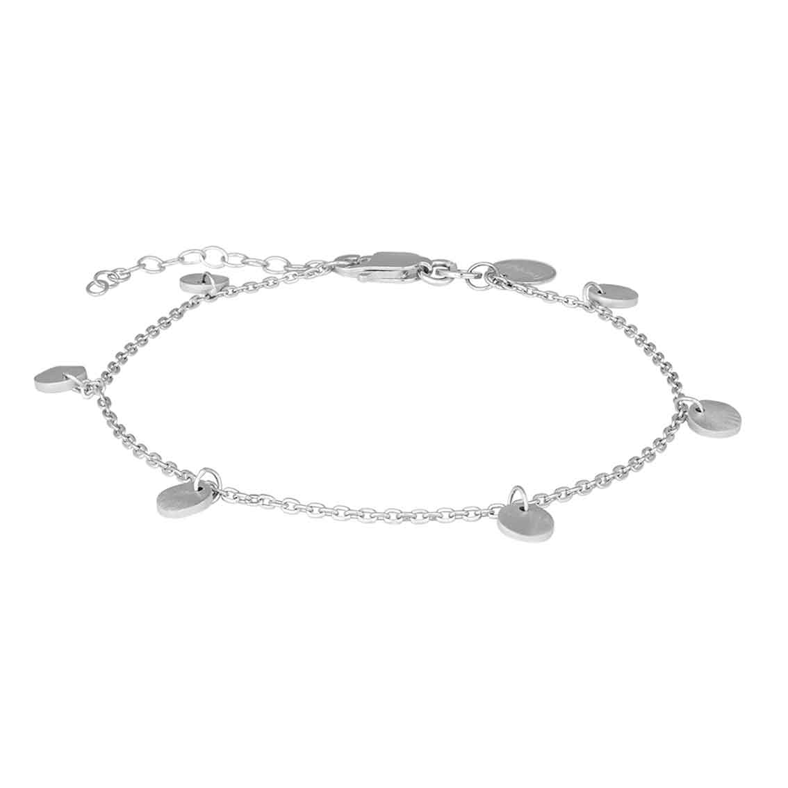 Nordahl Andersen rhodiniertes Silber Armband DISC52 5mm