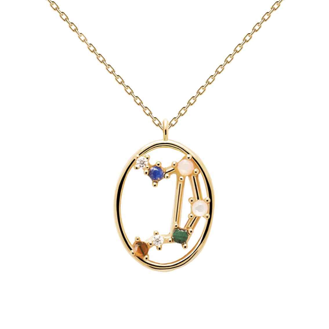 Halskette Waage, Sterlingsilber vergoldet, Tierkreiszeichen - My Fine Jewellery