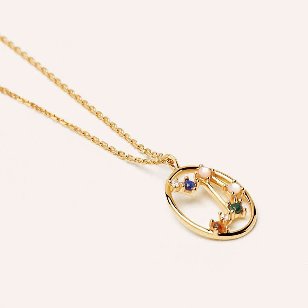 Halskette Waage, Sterlingsilber vergoldet, Tierkreiszeichen - My Fine Jewellery