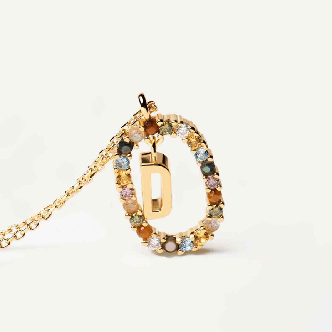 Halskette D Buchstabe, Sterlingsilber vergoldet - My Fine Jewellery