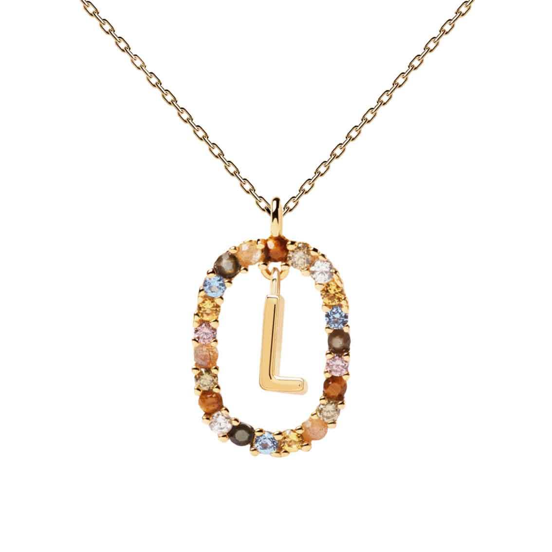 Halskette L Buchstabe, Sterlingsilber vergoldet - My Fine Jewellery