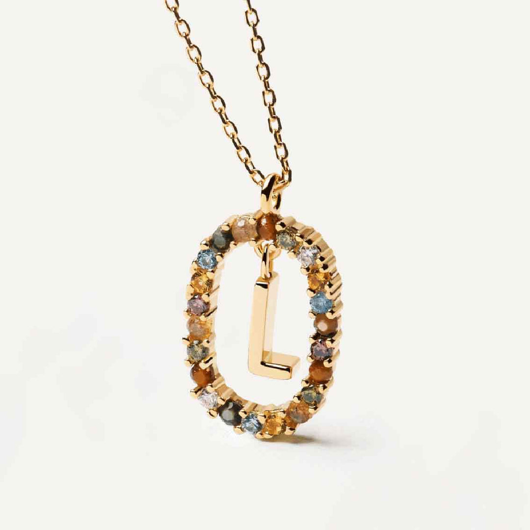 Halskette L Buchstabe, Sterlingsilber vergoldet - My Fine Jewellery