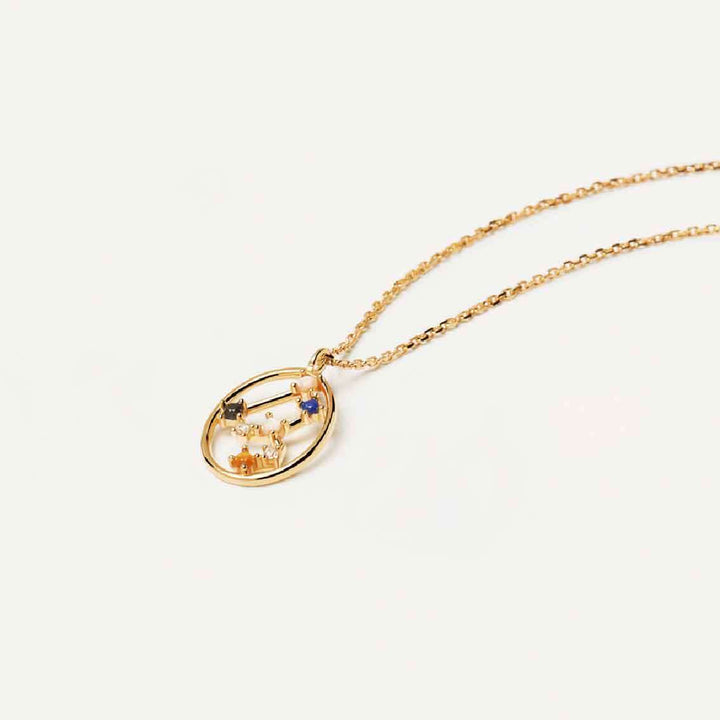 Halskette Löwe, Sterlingsilber vergoldet, Tierkreiszeichen - My Fine Jewellery